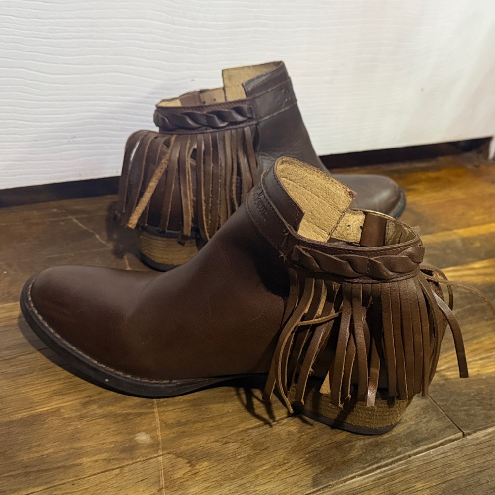 Harley-Davidson Brown Fringe Ankle Boots